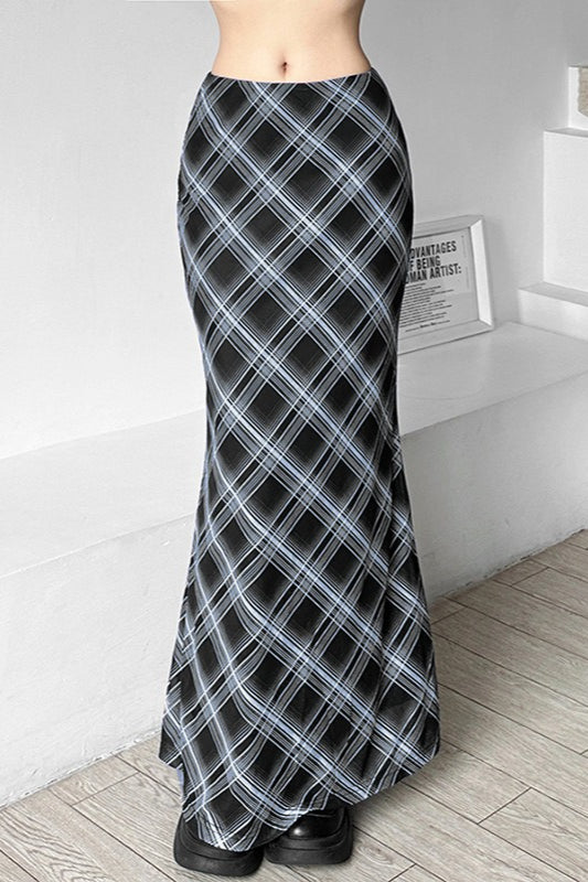 Plaid High Waist Bodycon Christmas Skirt