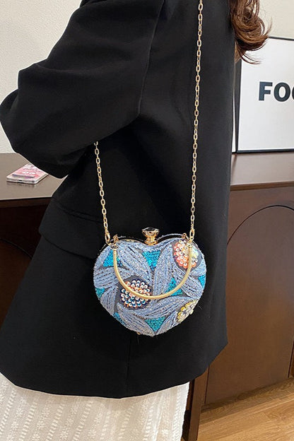 Sequin Vintage Evening Bag Chic Shoulder Handheld Party Bag