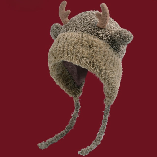 Cozy Plush Earflap Slouchy Christmas Hat