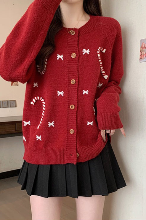 Soft Crochet Knit Christmas Cardigan