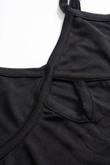 Cut Out V-Neck Patchwork Sleeveless Slip Maxi Dress