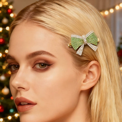 Rhinestone Reindeer Bow Festive Hair Accessory