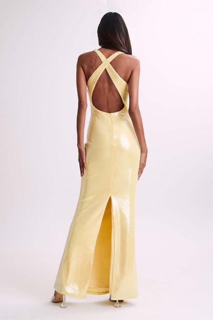 Hexed Bodycon Dress - Yellow