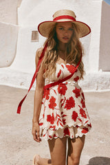 Floret Tube Co-Ord - Red