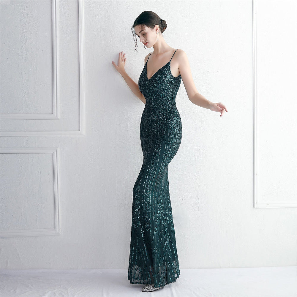 Taisia Formal Stylish Sequin Scroll Dress S.o. Long Dresses