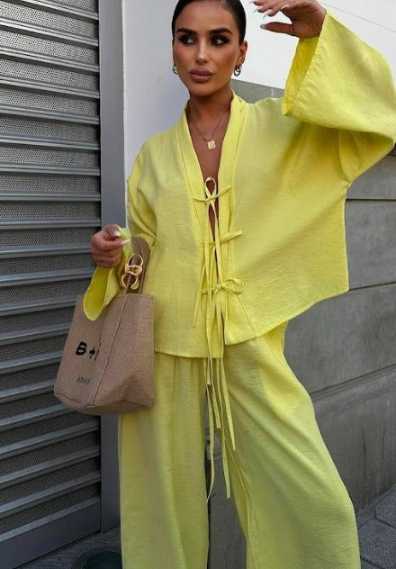 Indry Tie Co-ord Set - Yellow