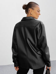 Leather Satire Shirt - Black