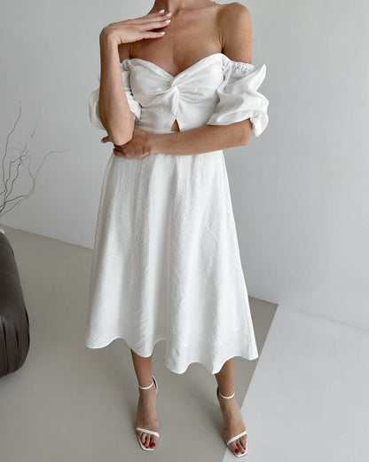 Fae Off Shoulder Dress - White
