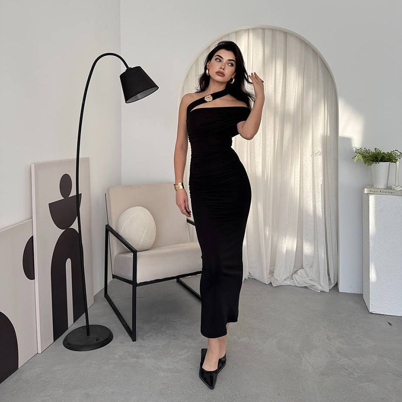 Horres Midi Dress-Black