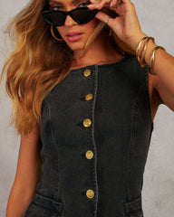 Frenzy Denim Vest - Black