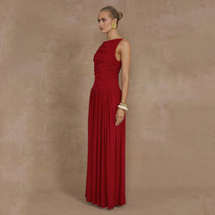 Trance Fit and Flare Dress - Maroon