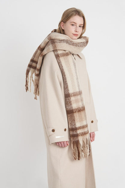 Vintage Plaid Cozy Knit Christmas Scarf