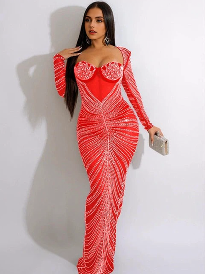 JuliaFashion-Gorgeous Open Luxury Crystal Party Dress