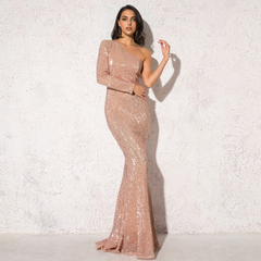 JuliaFashion-Gown Silver Celebrity Maxi Bridesmaid Dress
