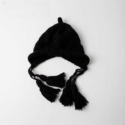 Faux Fur Pom Pom Knit Christmas Hat