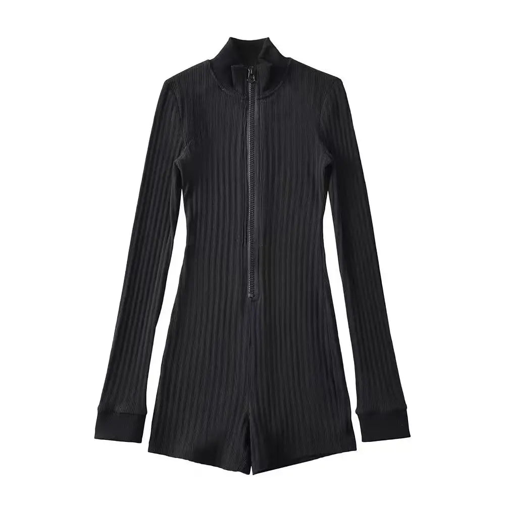 JuliaFashion - Slim Fit Sexy Black Long Sleeve Jumpsuits