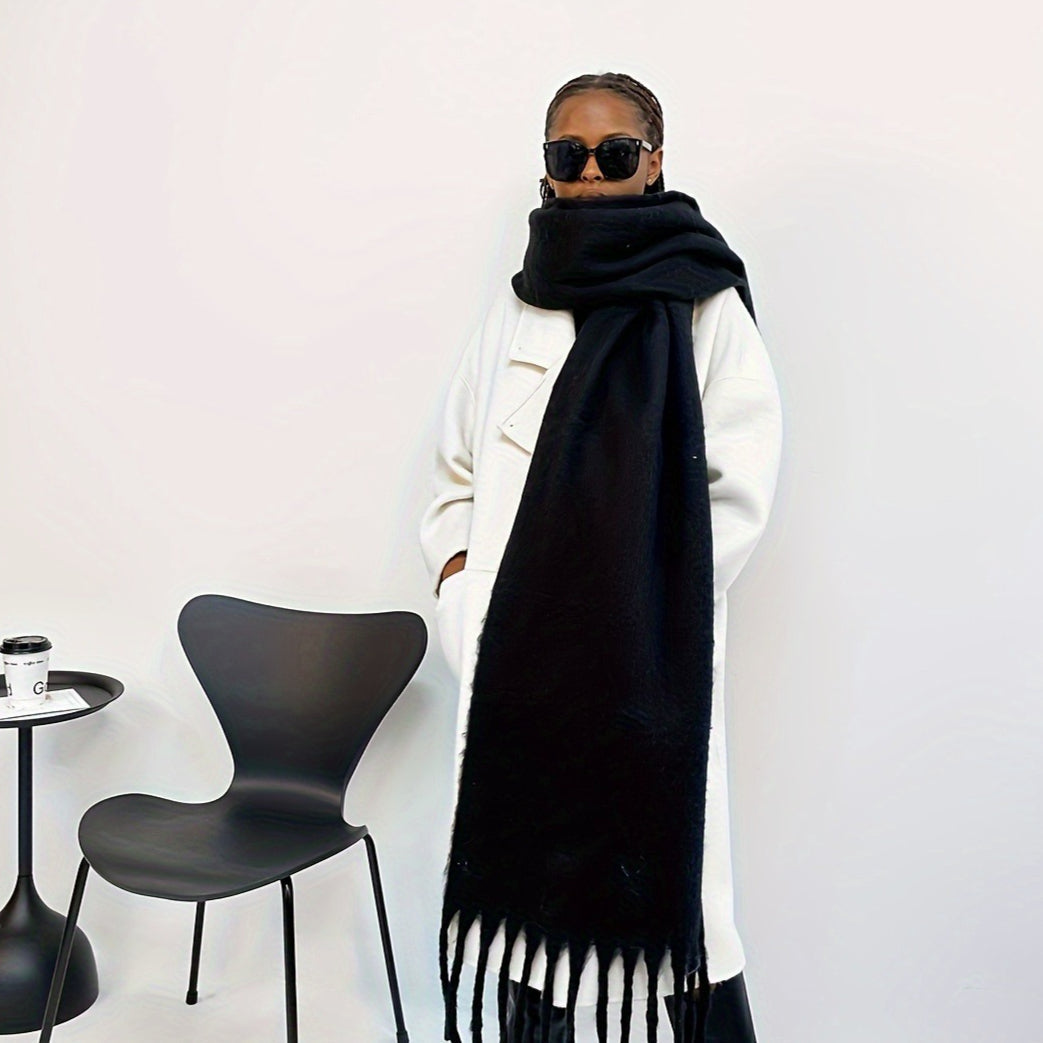 Solid Color Mohair Christmas Scarf