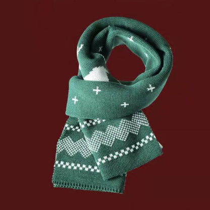 Deer Pattern Plush Christmas Scarf