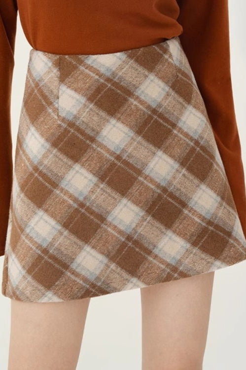 High Waist Tartan Mini Christmas Skirt