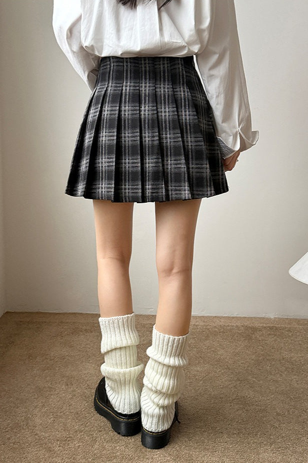 Vintage Plaid Pleated Christmas Skirt
