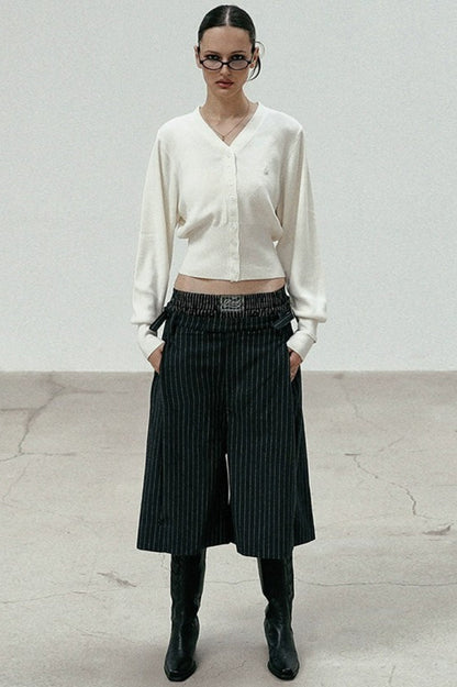 Embroidered Cotton V Neck Christmas Cardigan