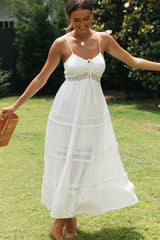 Ruffled Strap A-Line Flared Boho Dress