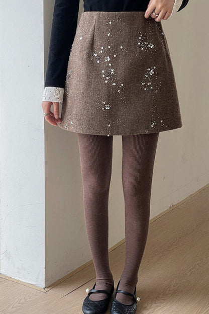 Crystal Bead Embellished Christmas Skirt