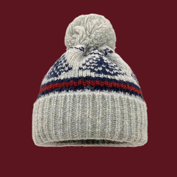 Textured Pom Pom Christmas Hat