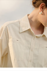 Retro Corduroy Collared Blouse
