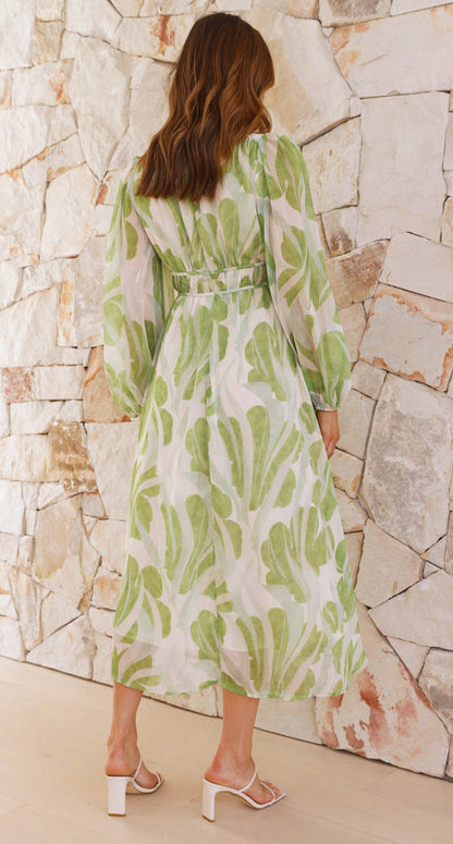 Sideris Midi Dress - Green