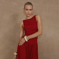 Trance Fit and Flare Dress - Maroon