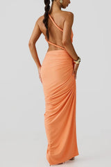 Delia Asymmetrical Dress - Orange