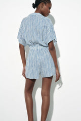 Summer Stripes Romper - Blue