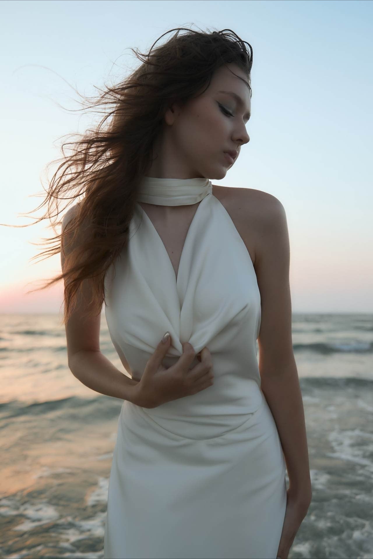 Draped Cowl Party Dress