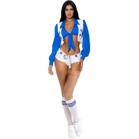 Cowboys High School Girl Sports Uniform Sexy Top Shorts Set Costume