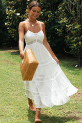 Ruffled Strap A-Line Flared Boho Dress