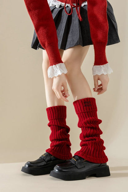 Ribbed Slouchy   Christmas Leg Warmers