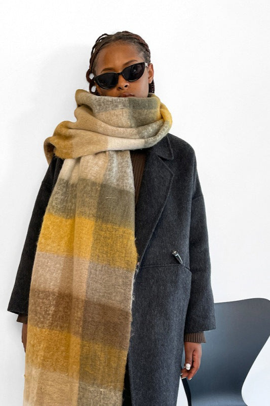 Solid Color Fringe Mohair Christmas Scarf