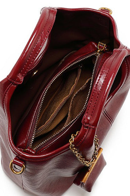 Red Chic Commuter Bag Handheld Shoulder Crossbody Bag