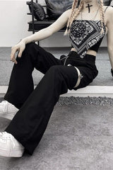 Cutout Tailored Slim Straight Pants