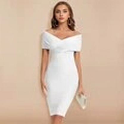 JuliaFashion - 2024 Sexy Off Shoulder V-Neck Bandage Dress