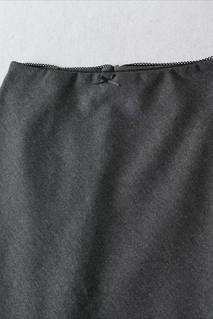 Lace Trimmed Plaid Bodycon Christmas Skirt