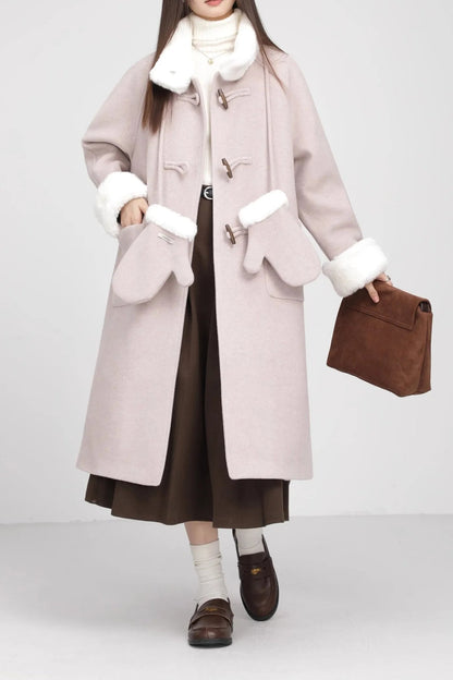 Retro Patchwork Horn Button Christmas Outerwear