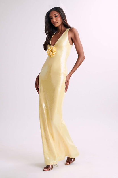 Hexed Bodycon Dress - Yellow