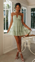 Chelsey Mini Dress -Green