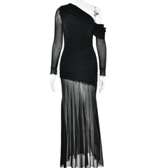 Soprano One-Shoulder Dress - Black