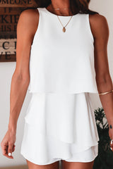 Summer Ruffle Romper  - White