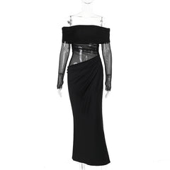 Alisha Off-Shoulder Dress - Black