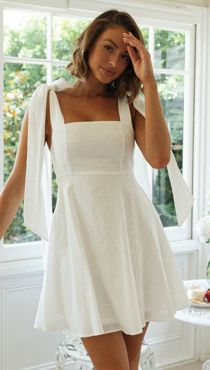 Pepper Pots Mini Dress - White
