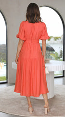 Brunch It Right Midi Dress - Red